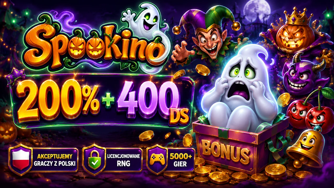 Bonus powitalny 200% + 400 darmowych spinów w Spookino